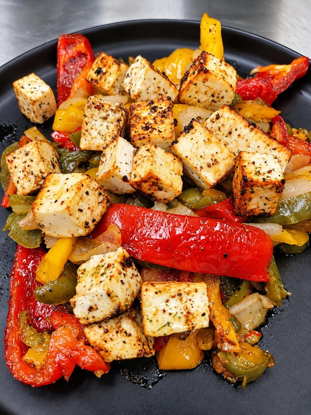 Garden Paneer with Rice Pilaf.