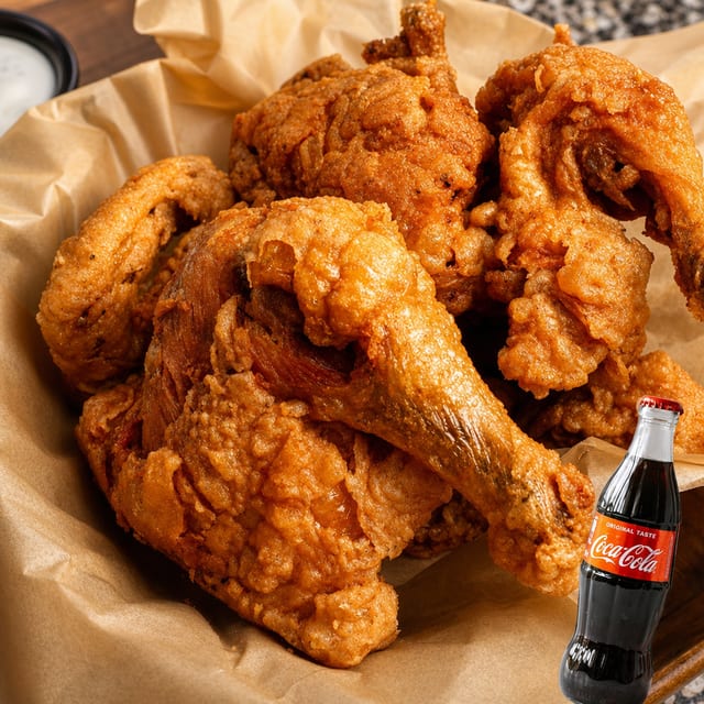 Combo: Fried Whole Chicken with Soda.