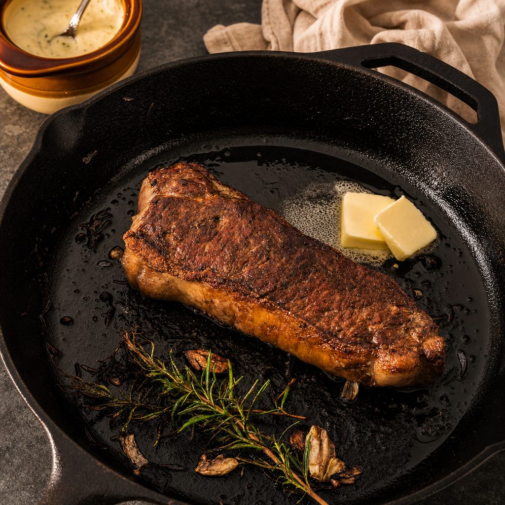Strip Steak in Montreal Steak Rub.