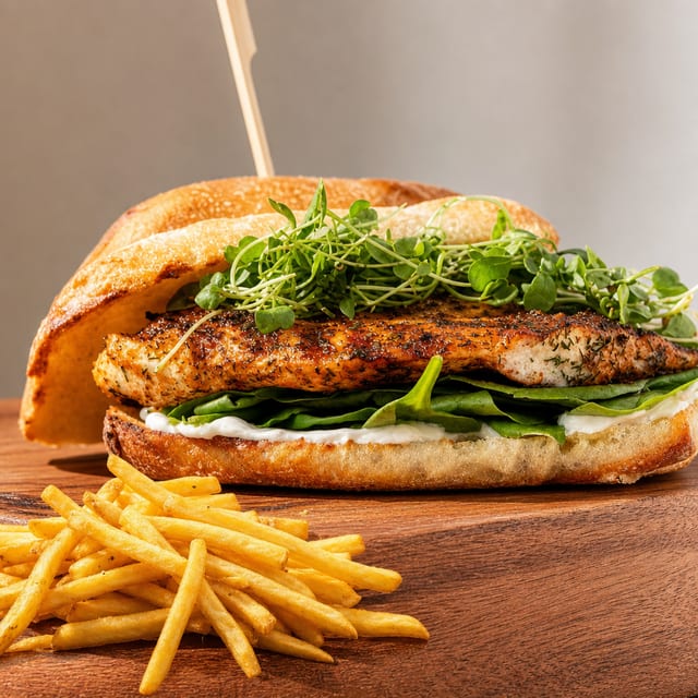 Combo: Italian Herb Chicken Sandwich with Fries.