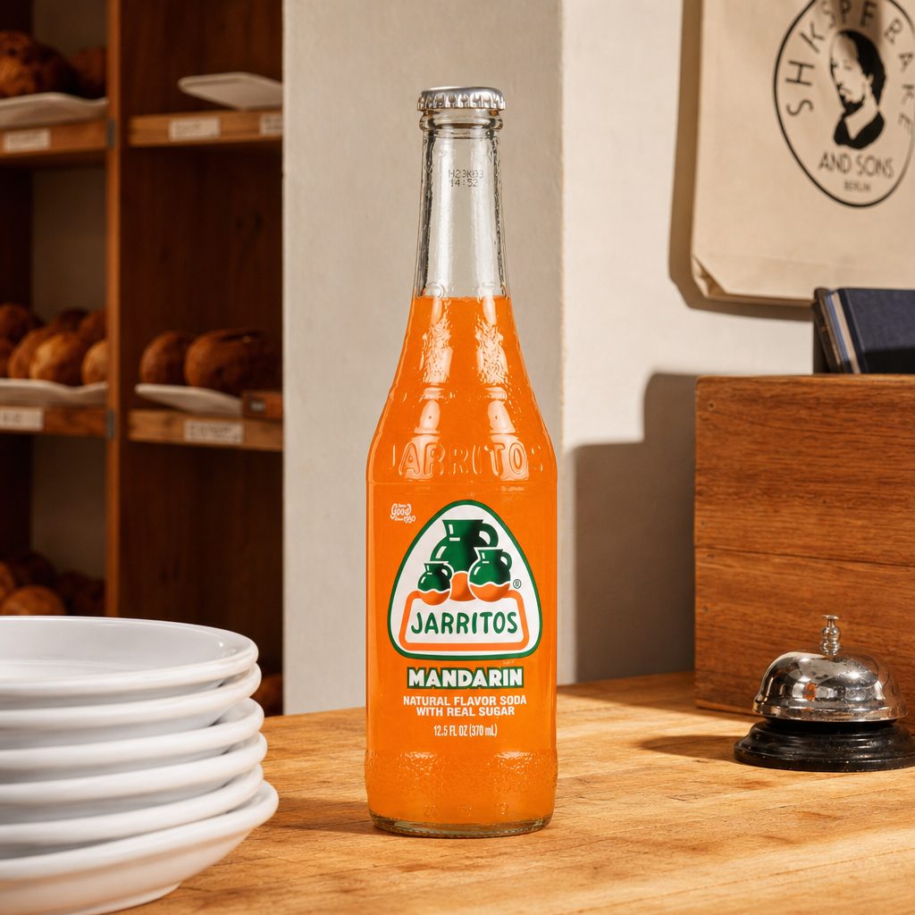 Jarritos Mandarin Soda Soft Drink.