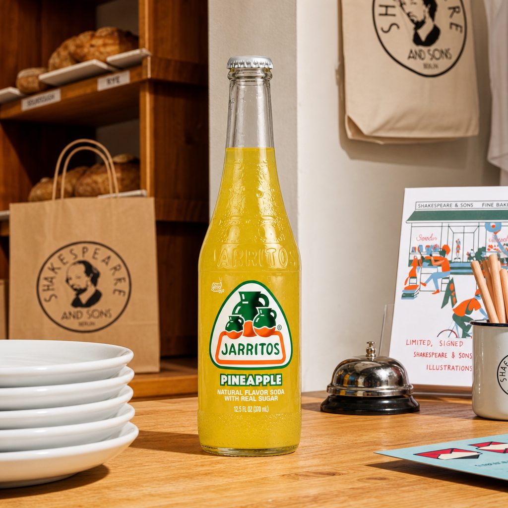 Jarritos Pineapple Soda Soft Drink.