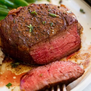 Filet Mignon in Smokey Chipotle Rub with Garlic Breadsticks