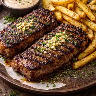 Combo: Beef Strip Steaks (12-14 oz) with Fries
