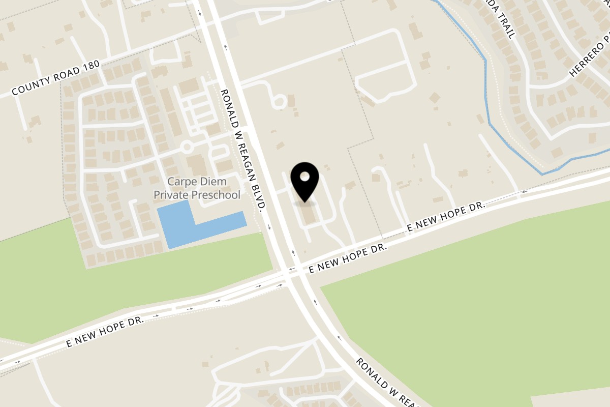 Map showing the location of BAR-B-Q BOUTIQUE Leander - TX on 13920 Ronald Reagan Blvd Ste-203/204 in Leander